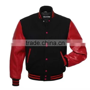 Wool Leather College Jackets/ Leather College Jackets/ Cotton Fleece College Jackets thumbnail-1