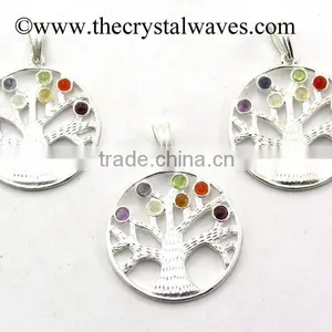 Tree Of Life Chakra Metal Pendant thumbnail-1