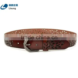 Mens Strong Hollow Out Mexican Genuine Leather Belts thumbnail-1
