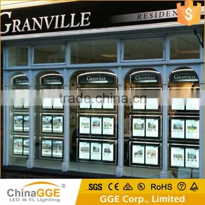 LED Illuminated Crystal Advertising LED Light Acrylic Light Box Suspended Hanging Real Estate Agent LED Window Display thumbnail-1