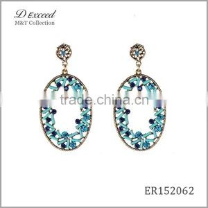Wholesale Jewelry New Designs Ladies/Women's Ethnic Resin Earrings Oval Piercing Gold/Silver Plating Dangle Earrings thumbnail-1