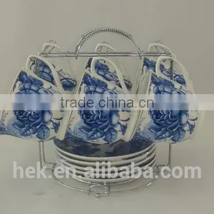 Flower Decorate Ceramic Tea Cup and Saucer Set thumbnail-1