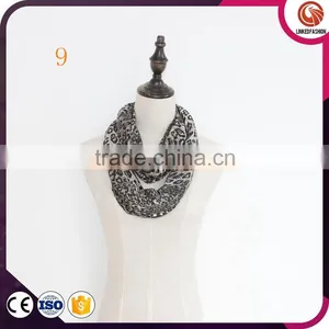 Wholesale Leopard Infinity Scarf Fleece Snood Custom Scarf Soft Polar Heated Scarf Manufacturers thumbnail-2