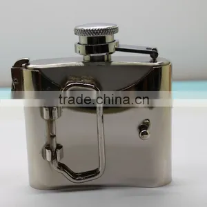500ml Laser Welding Copper Black Alcohol 6oz Disposable Hip Flask With Cigarette Case thumbnail-2