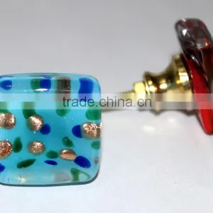 Frosted Glass Knob With Metal Fittings - 1.5 Inch thumbnail-1