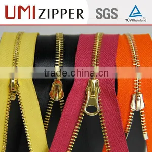 MOQ Golden Double-sided Open End Leather Jacket Metal Stop Zipper thumbnail-1