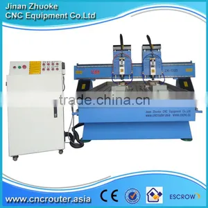 2 Heads 2 Rotary Axis Flat Cylinder Engraving Machine CNC Router DSP A18 4 Axis System ZK-1325 thumbnail-1