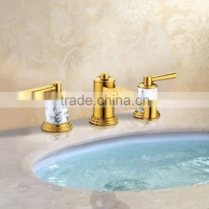 Wall Mounted Brass Rainfall Double Handle Bathroom Faucet thumbnail-4