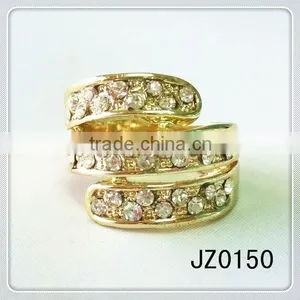 Gold Plated New Model Wedding Crystal Ring thumbnail-1