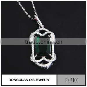 New Arrival Emerald Pendant Brass Silver Jewelry/custom Big Stone Pendant Design thumbnail-1