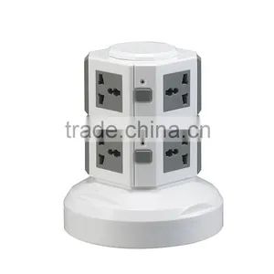ME-S2 Two Layer Universal Vertical Socket Outlet With USB Port and Switch in Each Layer/ Extension Cord Power Strip Switch Plug thumbnail-1