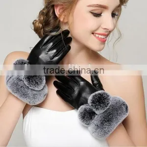 2016 Best Price Women Gloves Pink Black Women Gloves thumbnail-5