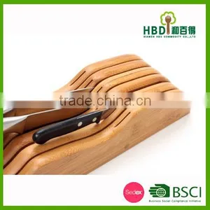 Top Grade Bamboo Knife Holder,wood Knife Block for Kitchen thumbnail-3