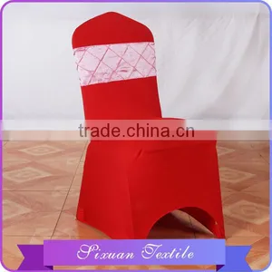 2016 Newest 100% Polyester Fancy Taffeta Pintuck Pink Chair Sashes Wholesale thumbnail-2