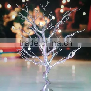 Wholesale Elegant Sliver Color Plastic Artificial Manzanita Tree Wedding Table Centerpiece Tree for Decoration thumbnail-1