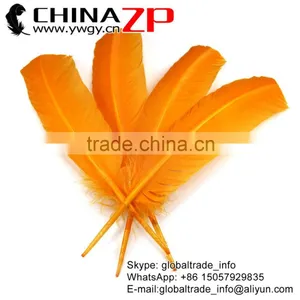 CHINAZP Wonderful Quality Natural Feather Dyed Light Orange Solid Color Turkey Feathers thumbnail-1