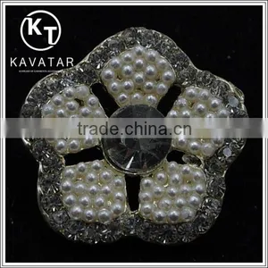 Good Quality NK001 Metal Flower Lead Free Metal Shank Rhinestone Buttons thumbnail-1