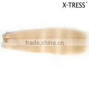 Best Quality Hot Sale 18inch Natural Indonisia Bleach Blond 613 Straight Same Russian Remy Hair Extension Machine Weave Sew thumbnail-2