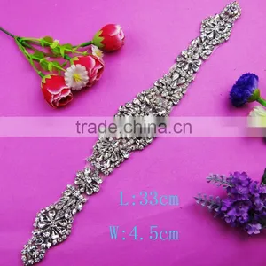Embroidered Handmade Rhinestone Hot Fix Diamond Crystal Trims for Wedding thumbnail-1