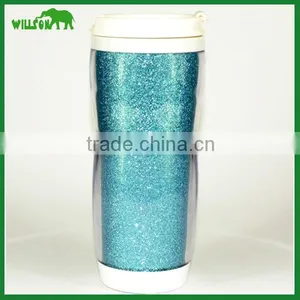 Professional Double Wall Plastic Advertising Mugs, Wholesale Travel Mug Print thumbnail-1