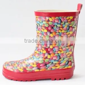Lovely Candy Color Rubber Rain Boots for Girls thumbnail-1