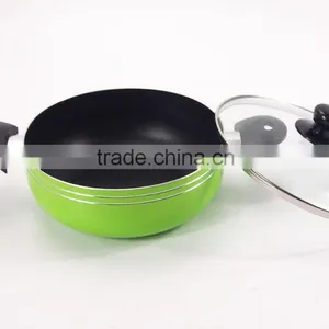 6Pcs Green Non-Stick Coating Die Casting Aluminum Cookware Set With Glass Lid thumbnail-2
