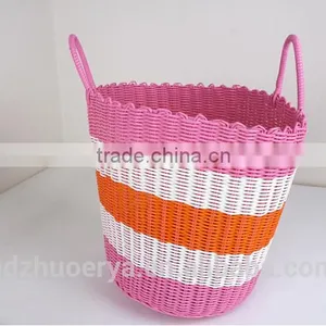 Soft Cheap Crochet Polyester PP Straw Basket Laundry Woven Basket thumbnail-1