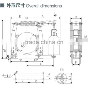 High Efficiency YWZ 3B Series Electric Hydraulic Drum Brake thumbnail-2
