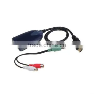 For HDTV HDMI to VGA Converter Adapter w/ Audio Cable 1080p Black thumbnail-1