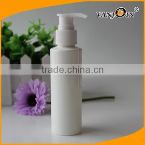 Vital White Cylindrical Empty Lotion Bottle With Pump 4 Oz. Size thumbnail-1