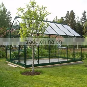 High Quality 4mm Temperate Glass Powder Coated Prefabricated Aluminum Frame Hobby Greenhouse thumbnail-1