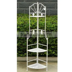 Vintage White Metal Garden Flower Shelf thumbnail-1