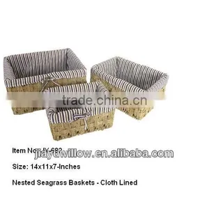 Wholesale Cheap Willow Beautiful Storage Basket With Liner thumbnail-1