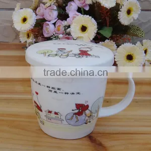 8oz Porcelain Mug With Silicone Lid Ceramic Mug With Lid New Bone China Mug With Lid thumbnail-3