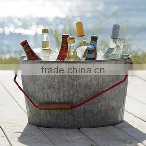 Galvanized Cold Drinks Oval Large Metal Tub thumbnail-1