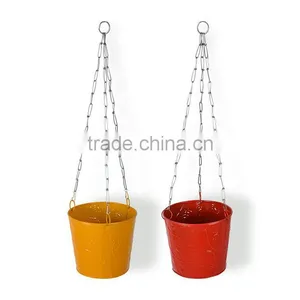 Outdoor Iron Planters | Decorative Metal Hanging Basket Planters thumbnail-2