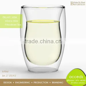 Reusable Clear Borosilicate Glass Cup Double Wall Cup thumbnail-4
