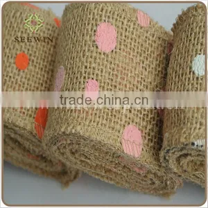 Hot Sale Color Dot Jute Ribbon/natural Jute Ribbon/The Jute Ribbon of Environmental Protection thumbnail-3