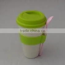 450ml Eco Plant Fiber Drinking Cup With Silicone Lid thumbnail-2