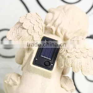 Resin Solar Lighting Angle Figurine Holding a Luminur Glass Globe Garden Ornamenet thumbnail-3