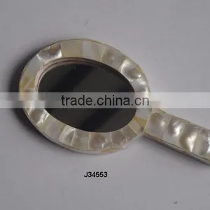 Mother of Pearl Cosmetic Hand Mirror Frame Cosmetic Mirror thumbnail-1