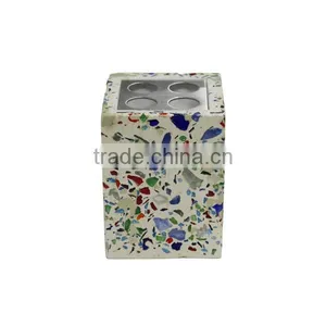 Hot Sale Colorful Glass Splinter Concrete Bathroom Accessory Sets thumbnail-3