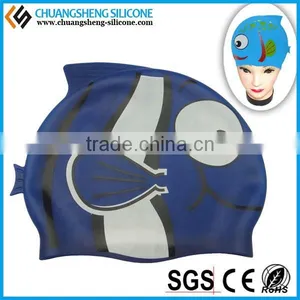 CUSTOMER PRINTING SILICONE SWIM CAP IN KINDS OF COLOR thumbnail-2