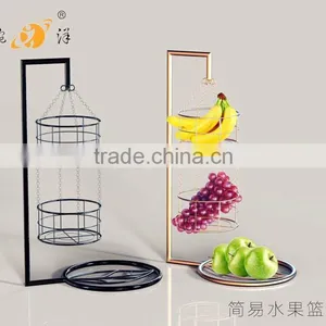2016 Kitchen Storage Organizer Hot Sale Metal Hanging 3 Tier Fruit Basket Stand thumbnail-1