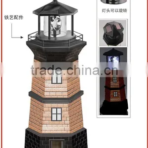 Solar Lighthouse Garden Stake Light With Revolving Beacon Garden Sunlight Solar Lighthouse Garden Decoration With Thermometer thumbnail-5