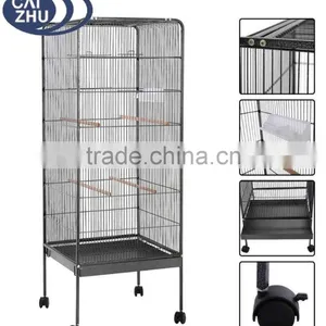 146cm Large Parrot Bird Cage Play Top W/Perch Stand Two Doors Aviary House thumbnail-3