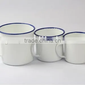 6/7/8/9/10/12cm GREEN Carbon Steel Metal Enamel Mug Plain thumbnail-2