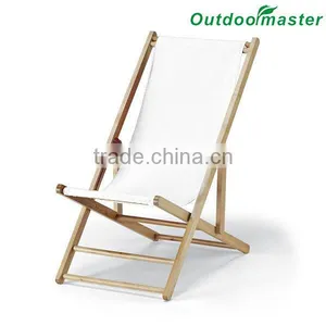 Patio Lightweight Sling Wooden Beach Folding Chair thumbnail-5