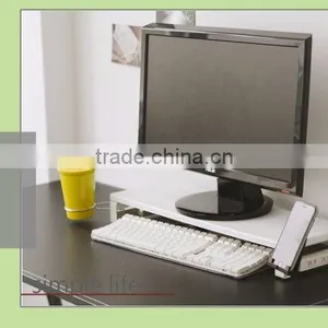 Desktop Organizer Office Glass Computer Laptop Monitor Stand Riser With USB Hubs thumbnail-3