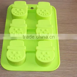 Promotional Gift 6 Cavity Snowman Shape Christmas Cake Molds Silicone Molds for Baking Set thumbnail-3